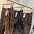Ladies Leopard Print Wide Crystal Embedded Loose Trousers
